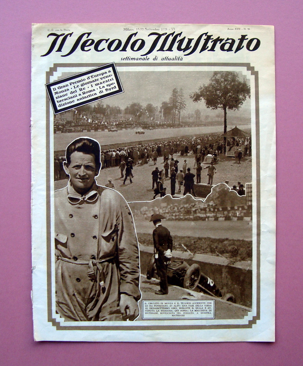 GP Monza Varzi Alfa Romeo morte Materassi incidente 1928 Il …