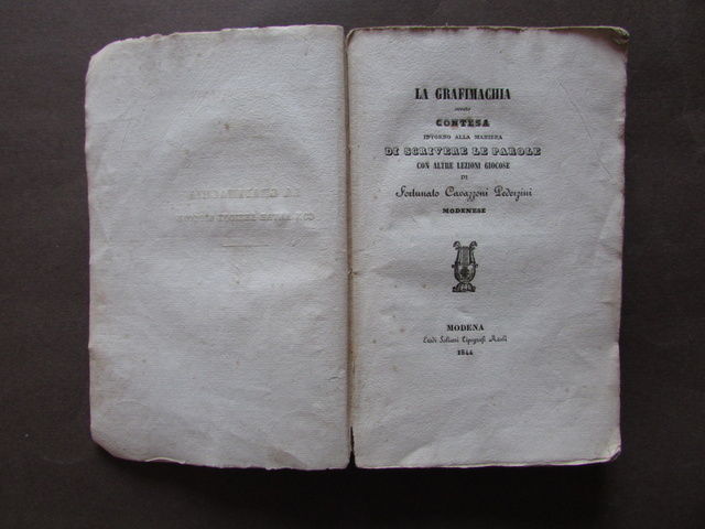 Grafimachia Contesa Maniera Scrivere Parole Pederzini Modena Soliani 1844
