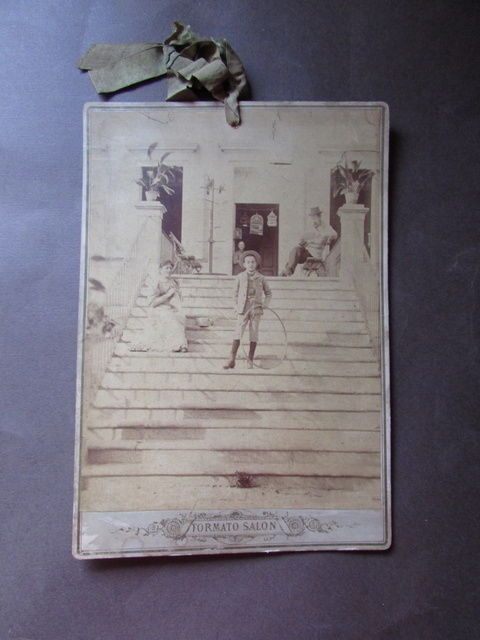 Grande Fotografia Epoca Formato Salon Bimbo Ruota Villa Cordella