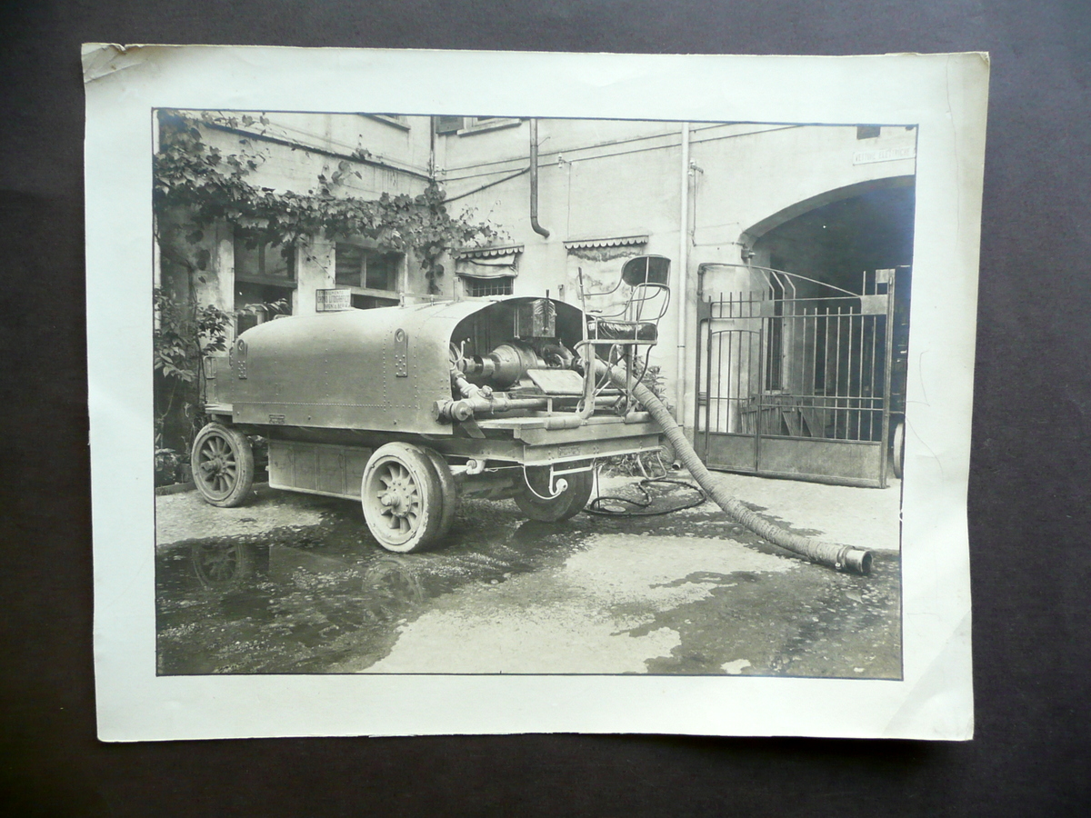 Grande Fotografia Originale Pompieri Pompa dell'Acqua Veicolo Idrante