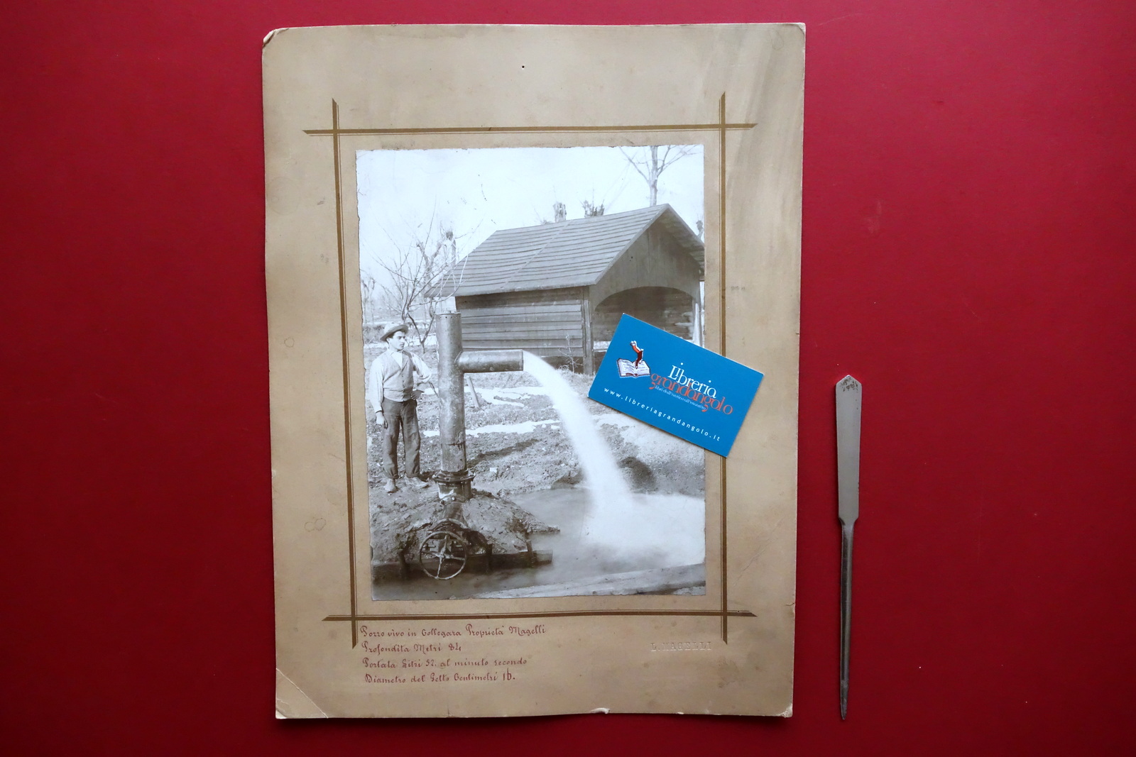 Grande Fotografia Originale Pozzo Vivo Collegare Propriet‡ Magelli Modena '800