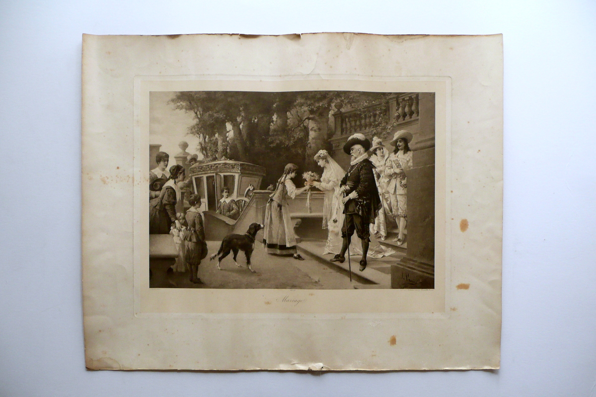 Grande Incisione Le Marriage Matrimonio L. Crosio Kunzli Zurgo 1897