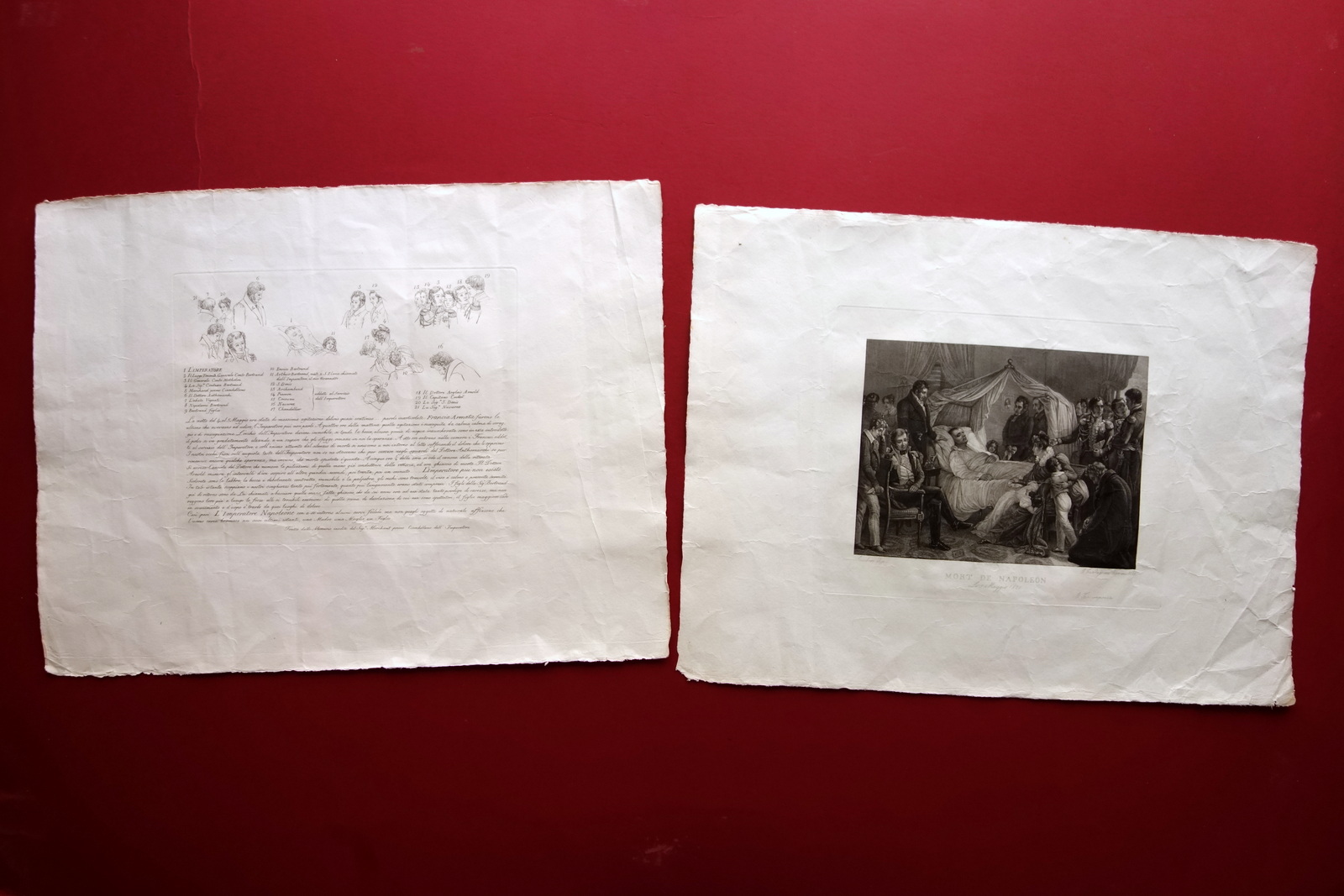 Grande Incisione Mort de Napoleon 7/5/1821 Steuben Guadagnini Tosi 1833 …