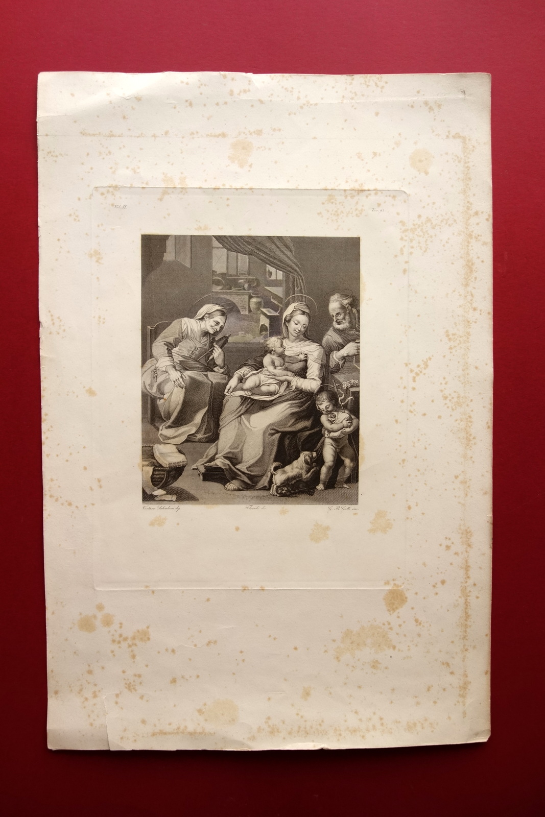 Grande incisione su Rame Ventura Salimbeni Sacra Famiglia G. B. …