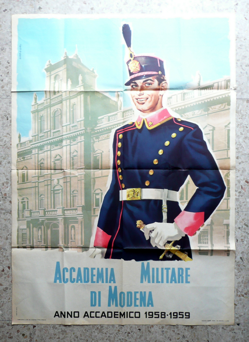 Grande Manifesto Accademia Miltare di Modena Anno Accademico 1958-59 IGAP