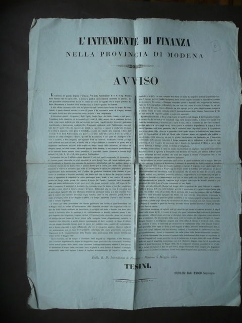 Grida '800 Canale Carpi Disposizioni 1852 Irrigazioni Idraulica Secche