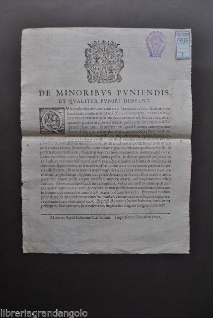 Grida Estensi Modena Punizione dei Minorenni Giustizia Pene Colpa Latino …