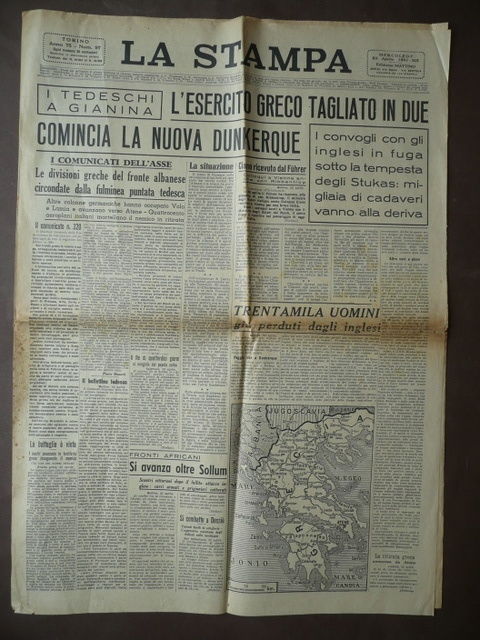 Guerra Grecia Esercito Greco Gianina Fronte Albanese Quotidiani \La Stampa" …