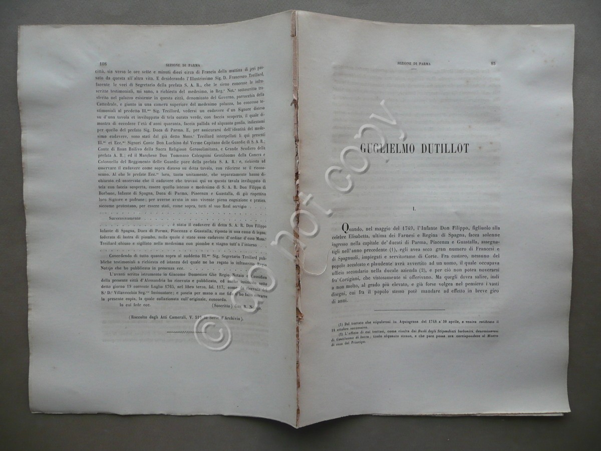 Guglielmo Dutillot Pietro Martini Ministro Infante Don Filippo Spagna 1874