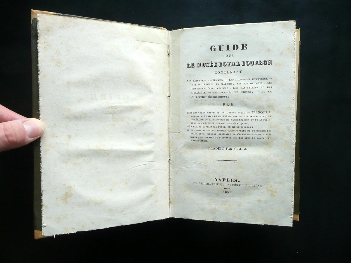 Guide pour le Musee Royal Bourbon du Fibrene Naples 1831 …