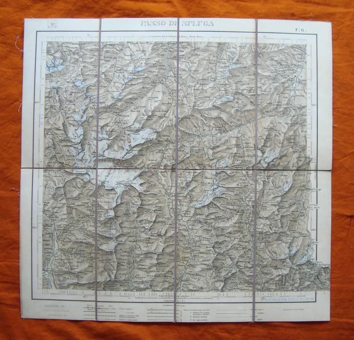 IGM PASSO DI SPLUGA GUIDE VIAGGIO GUIDE ALPINE F6 1907 …