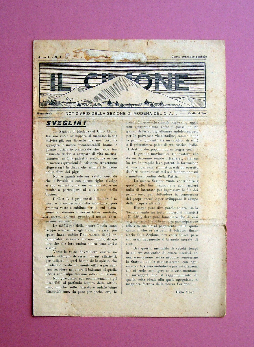 Il Cimone Corriere del Frignano Anno I n 1 1931 …