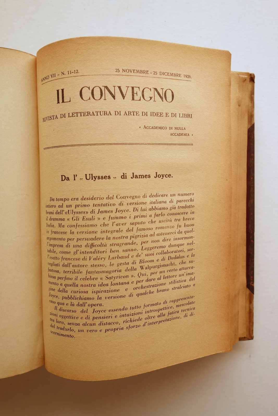 Il Convegno Rivista di Letteratura Arte Idee Anno VII 1926 …