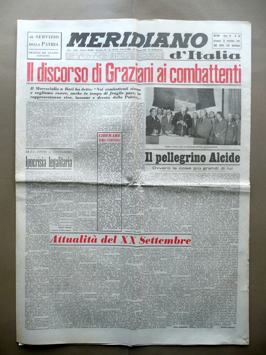 Il Discorso di Graziani ai Combattenti Bari Meridiano d'Italia Milano …