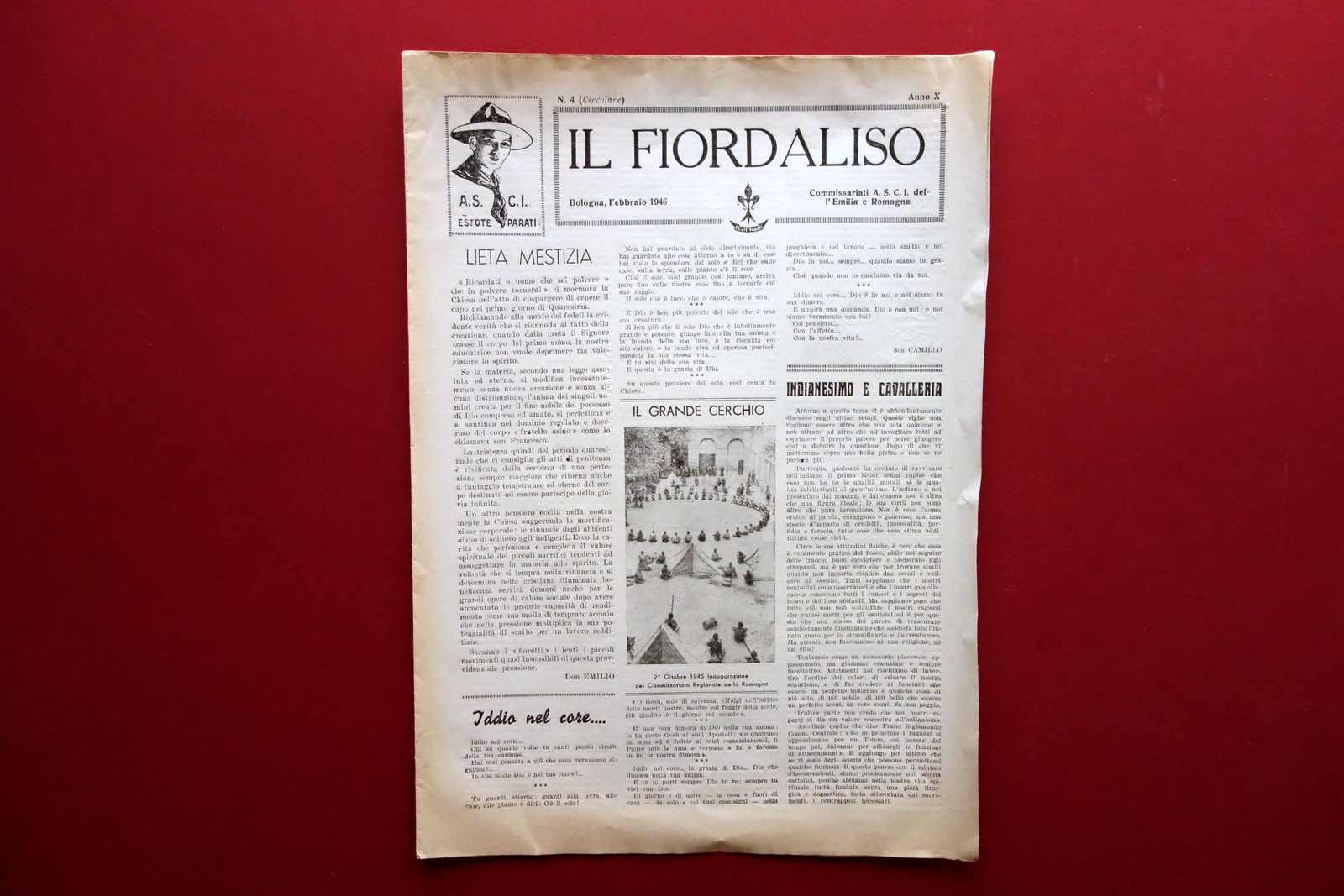Il Fiordaliso ASCI Anno X N.4 Circolare Bologna Febbraio 1946 …