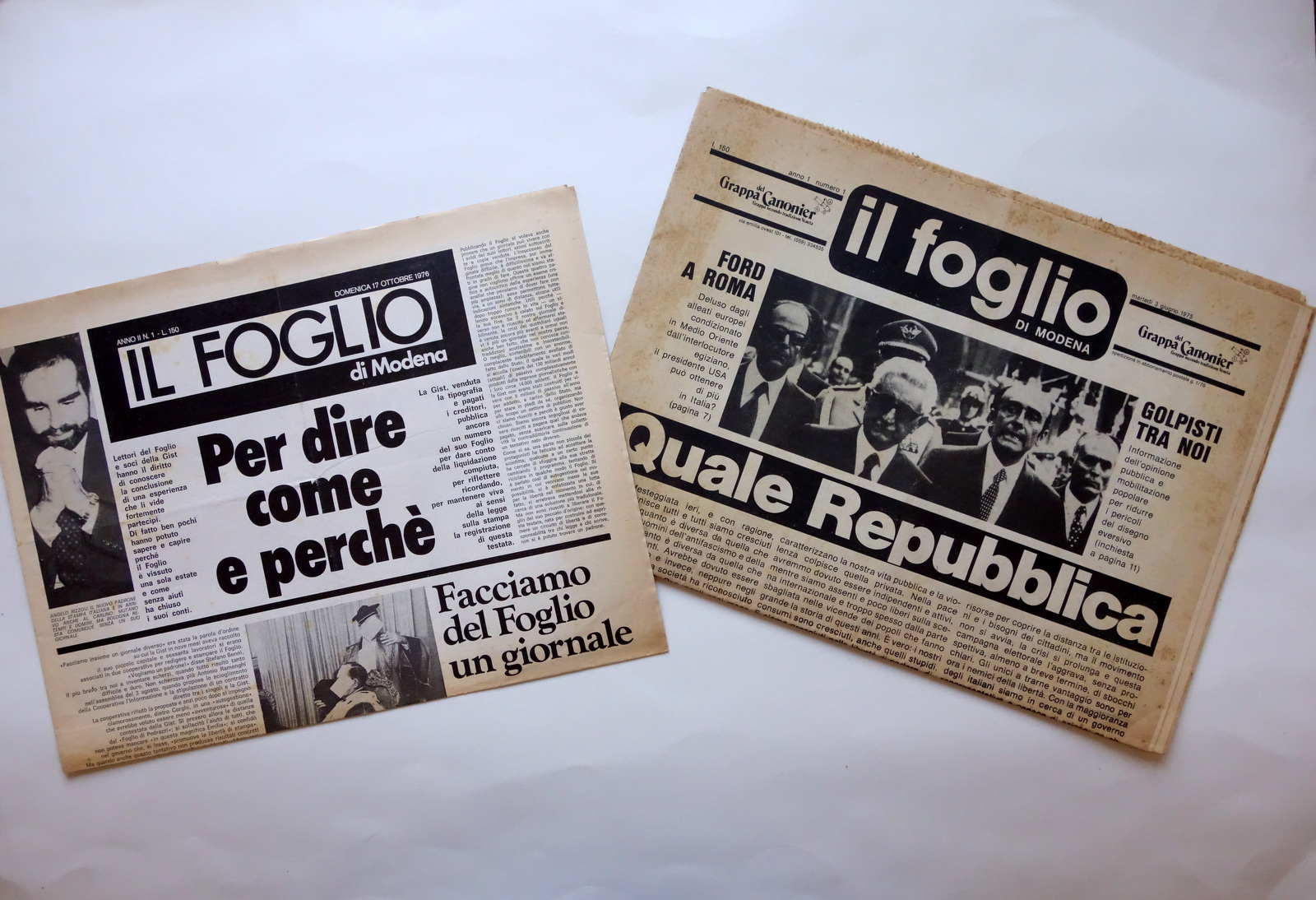 Il Foglio di Modena Due Numeri Primo e Ultimo 3/6/1975 …