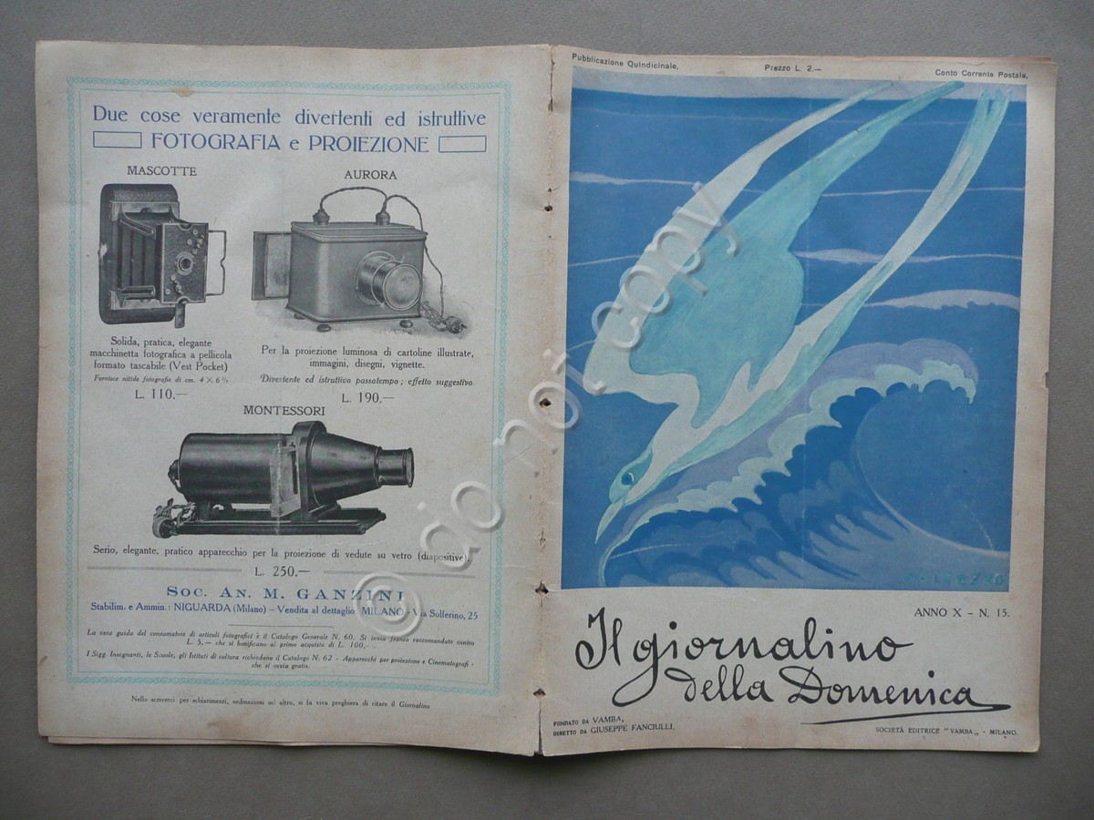 Il Giornalino della Domenica Copertina Dal Pozzo l'Ondata Futurismo 1922 …