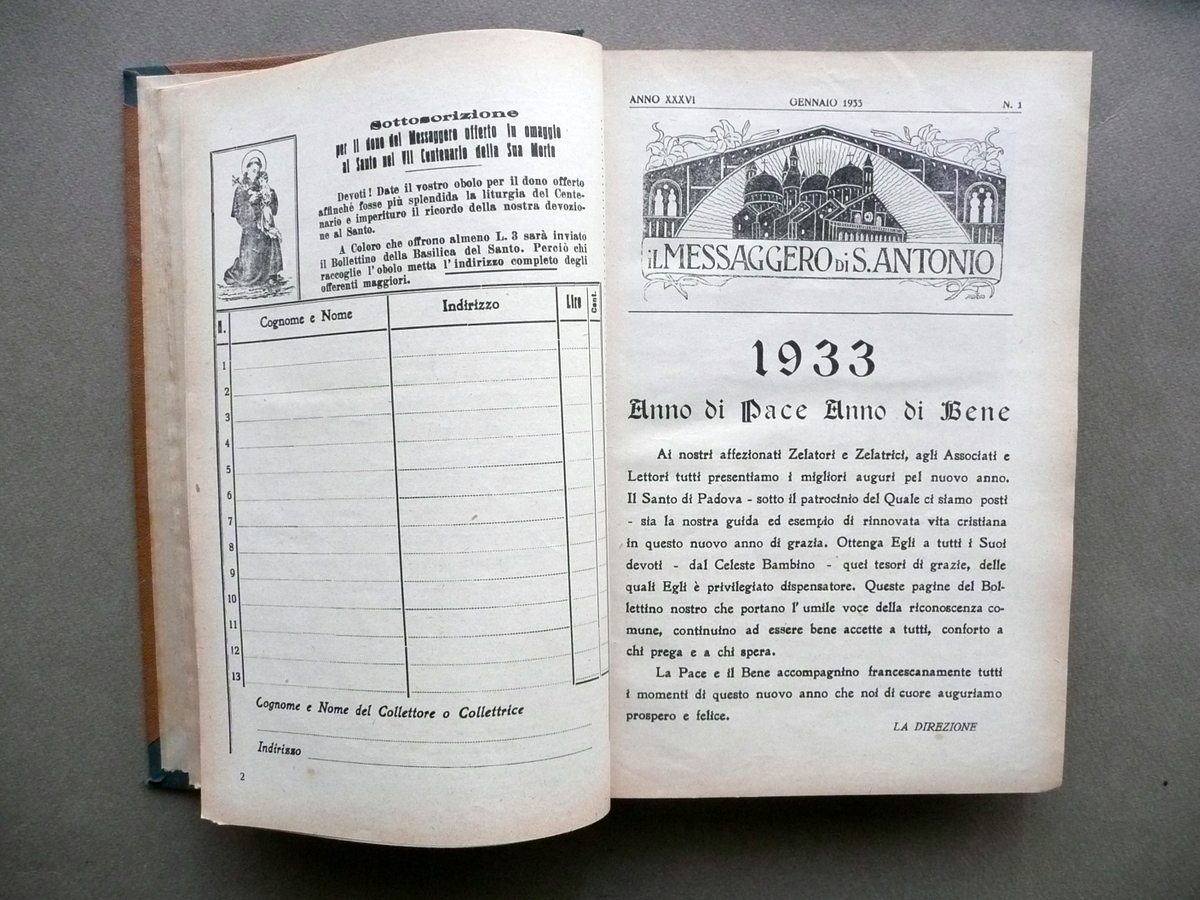 Il Messaggero di S. Antonio Mensile 24 Numeri 1933-34 2 …