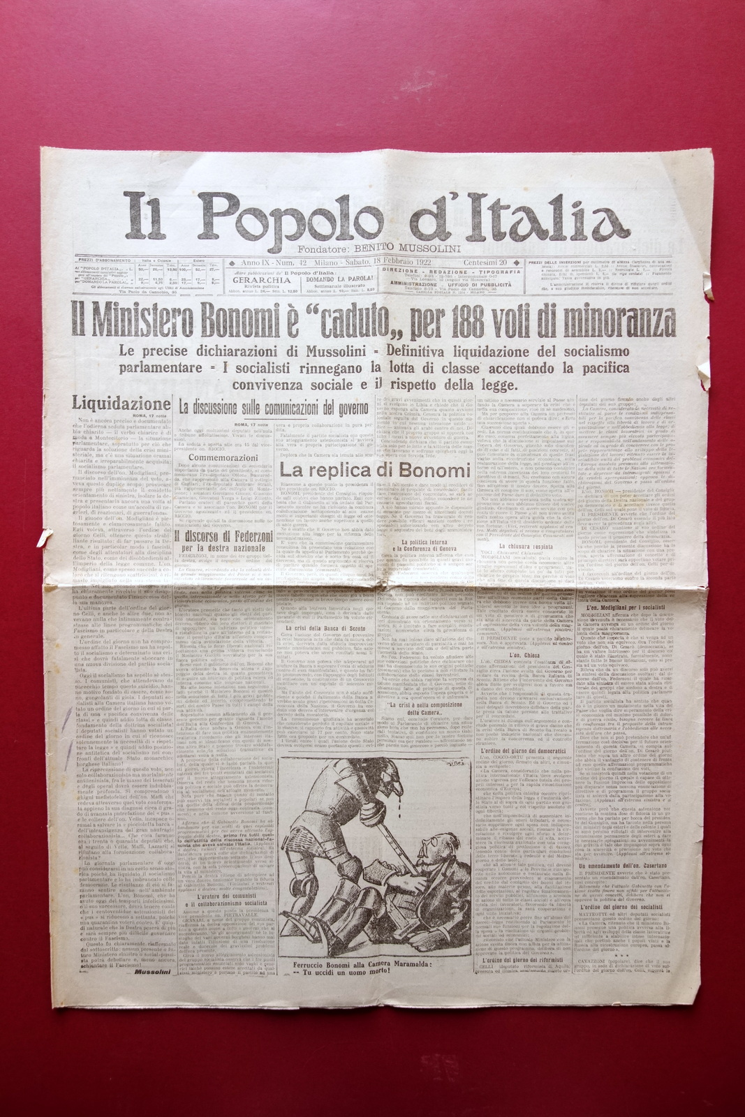 Il Ministero Bonomi Ë Caduto Il Popolo d'Italia Anno IX …