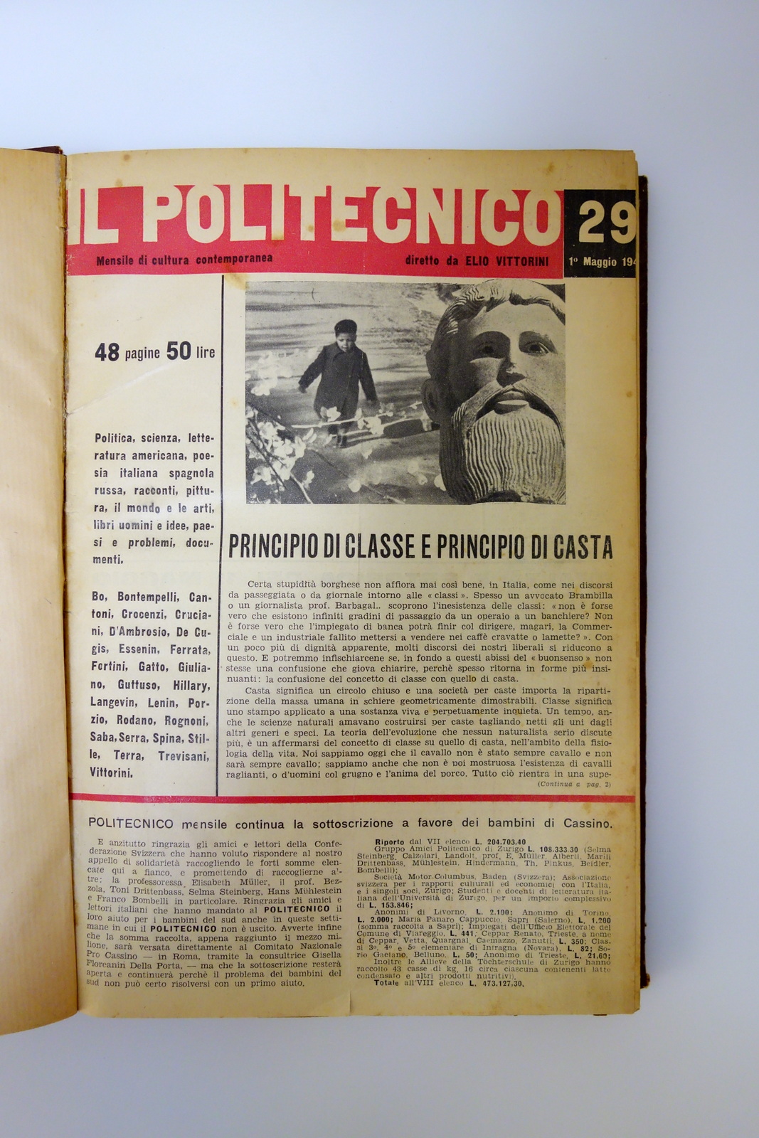 Il Politecnico Rivista Elio Vittorini Numeri dal 29 al 39 …