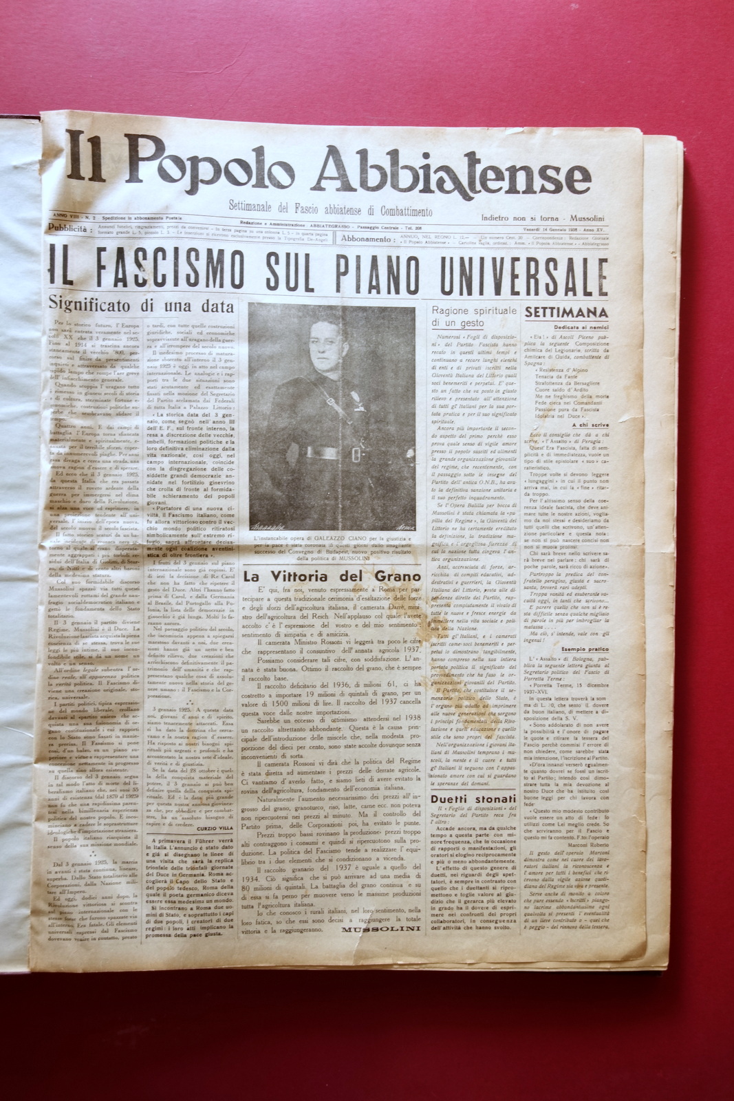 Il Popolo Abbiatense Settimanale Fascio di Combattimento 1938 52 Numeri …