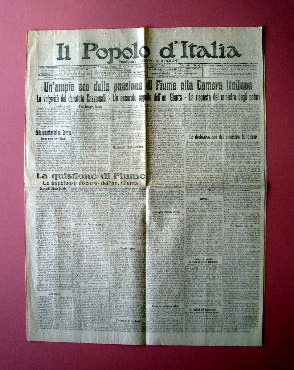 Il Popolo d'italia Anno IX N 63 17 Marzo 1922 …