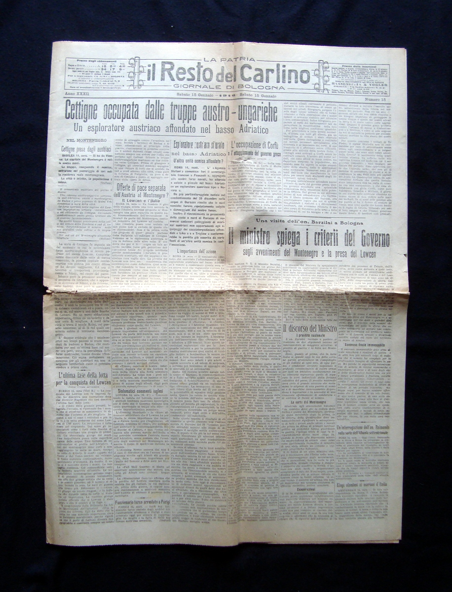 il Resto del Carlino Anno XXXII N 15 15 Gennaio …