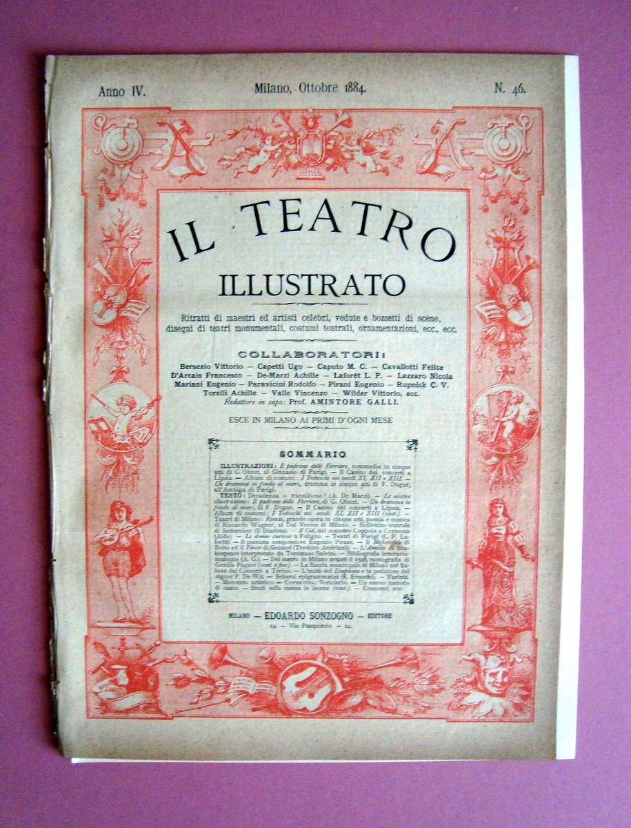 Il Teatro Illustrato Anno IV Ottobre 1884 n 46 Il …