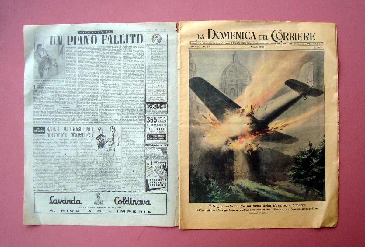 Il Tragico urto di Superga La Domenica del Corriere n …