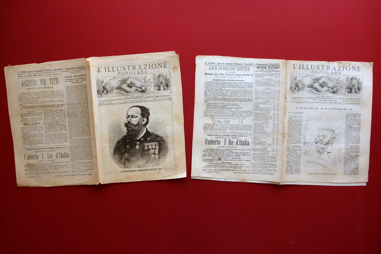 Illustrazione Popolare Morte Re Vittorio Emanuele II 20/1 3/2 1878 …