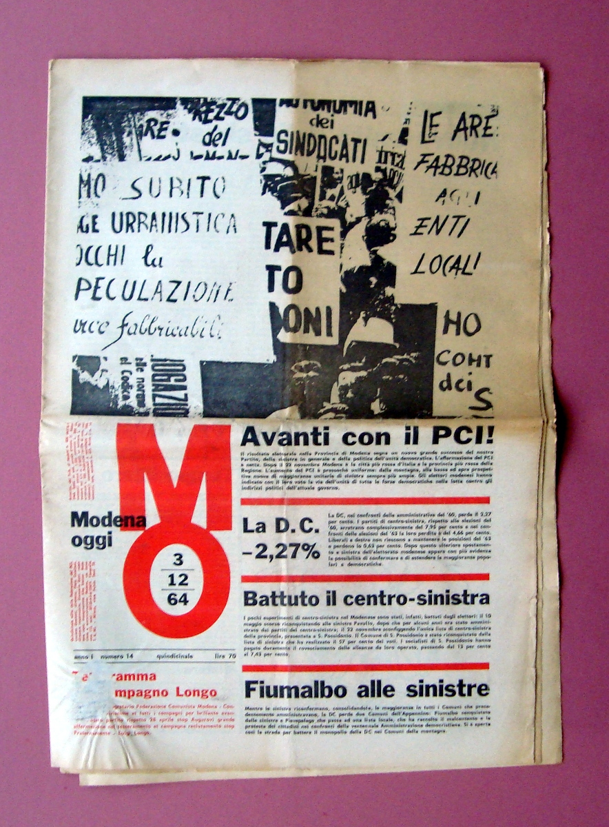 Inaugurazione CIMAS Sorbara Bomporto Modena Oggi 3/12/64 Anno I n …