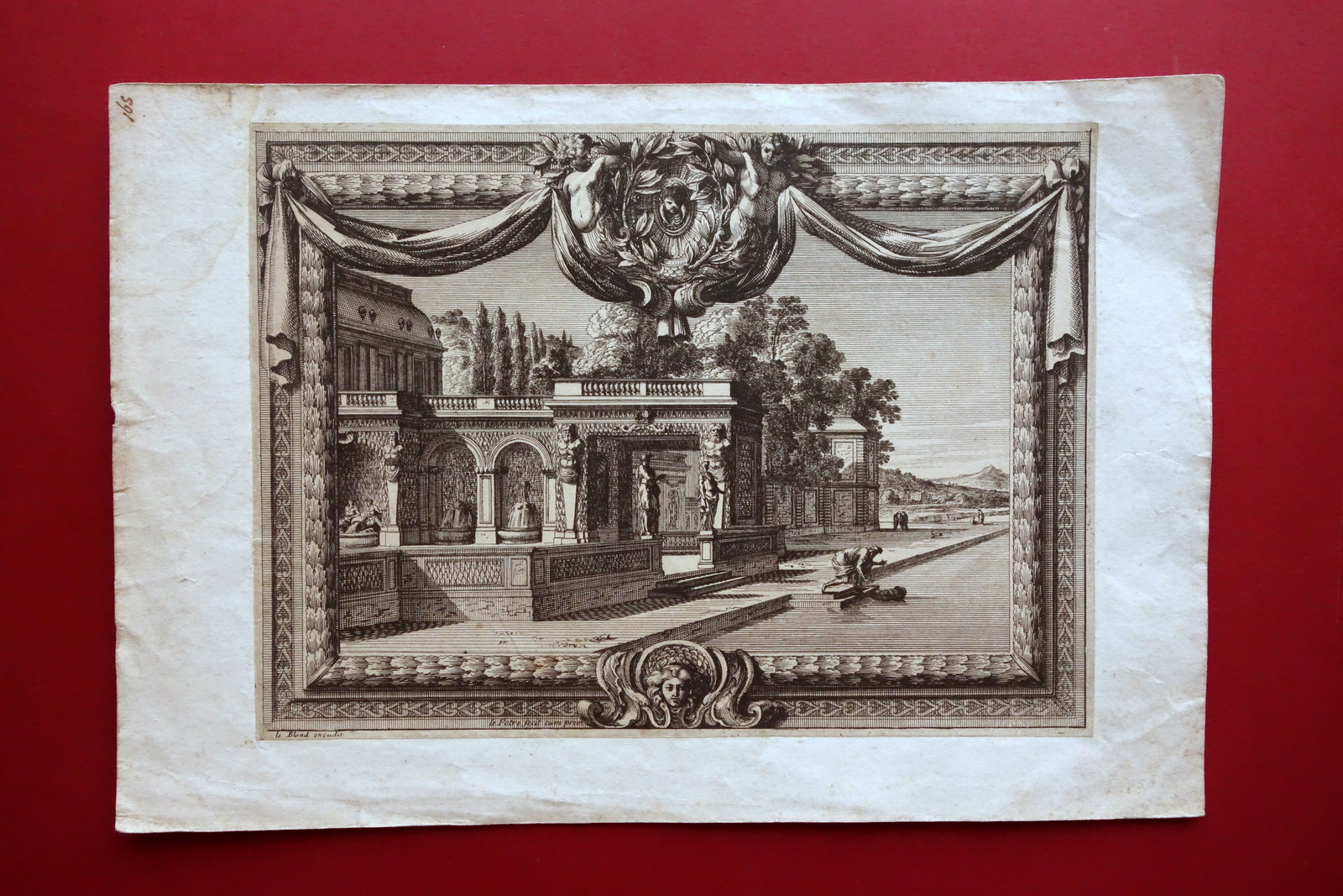 Incisione Acquaforte Le Potre Pallazzo MosË Salvato dalle Acque(?) Fine …