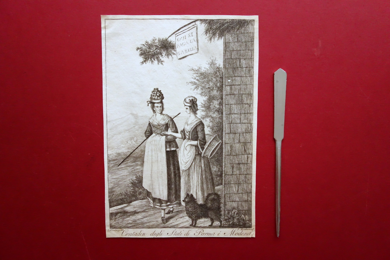 Incisione Contadini degli Stati di Parma e Modena Bunbury Bretherton …