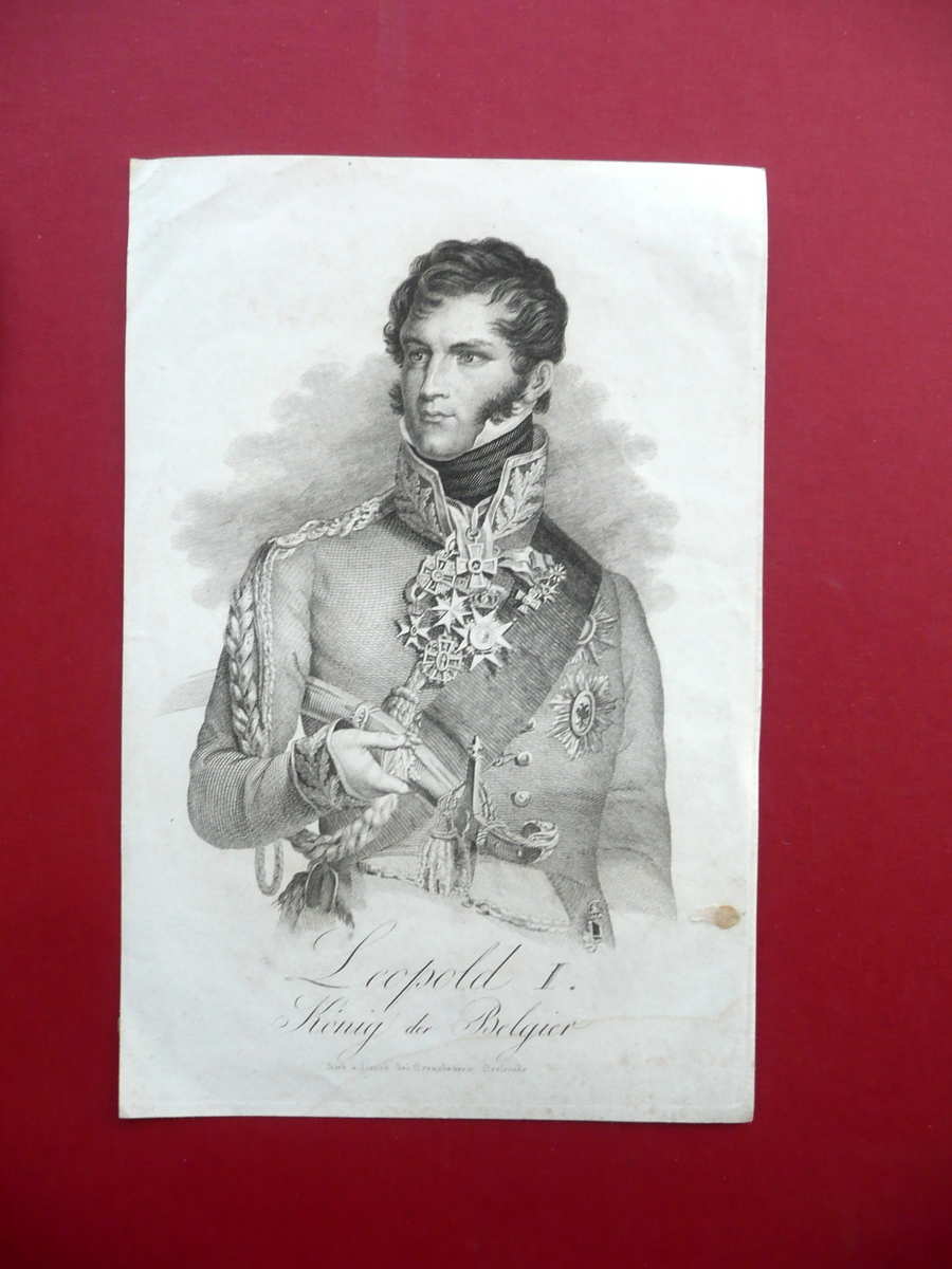 Incisione Leopoldo I Konig der Belgier Re del Belgio Carlsruhe …