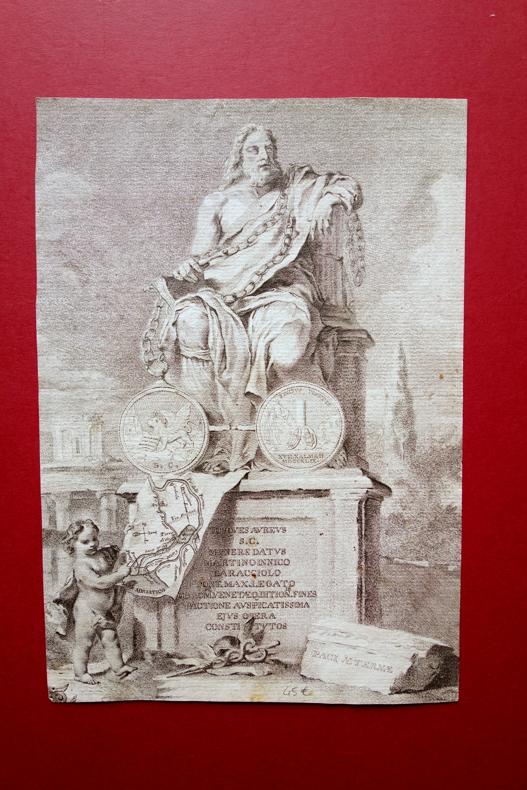 Incisione Originale Martino Iunico Caracciolo Legato Papale Venezia XVIII Secolo