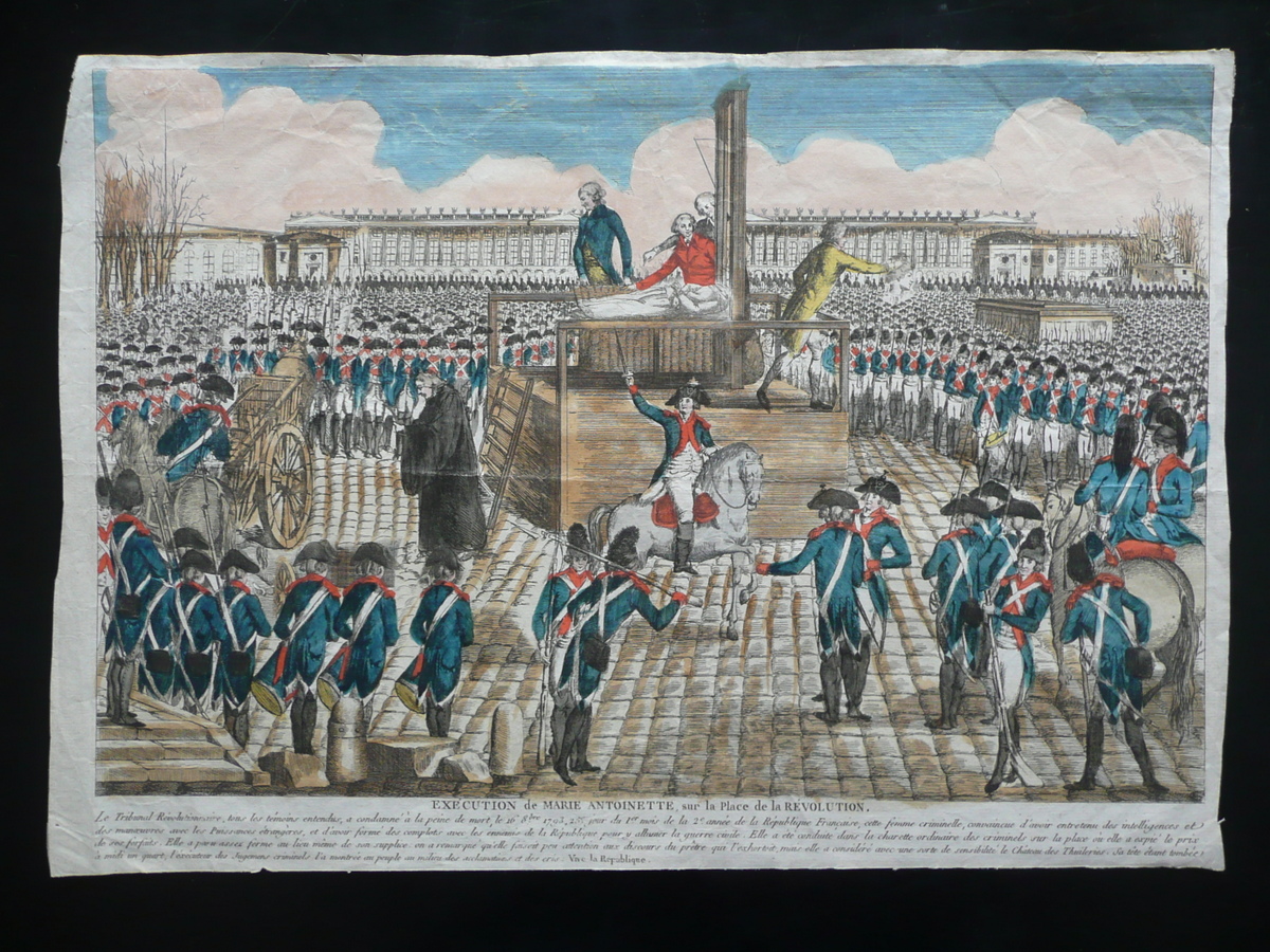 Incisione Popolare Execution Marie Antoniette Place de la Revolution Fine …