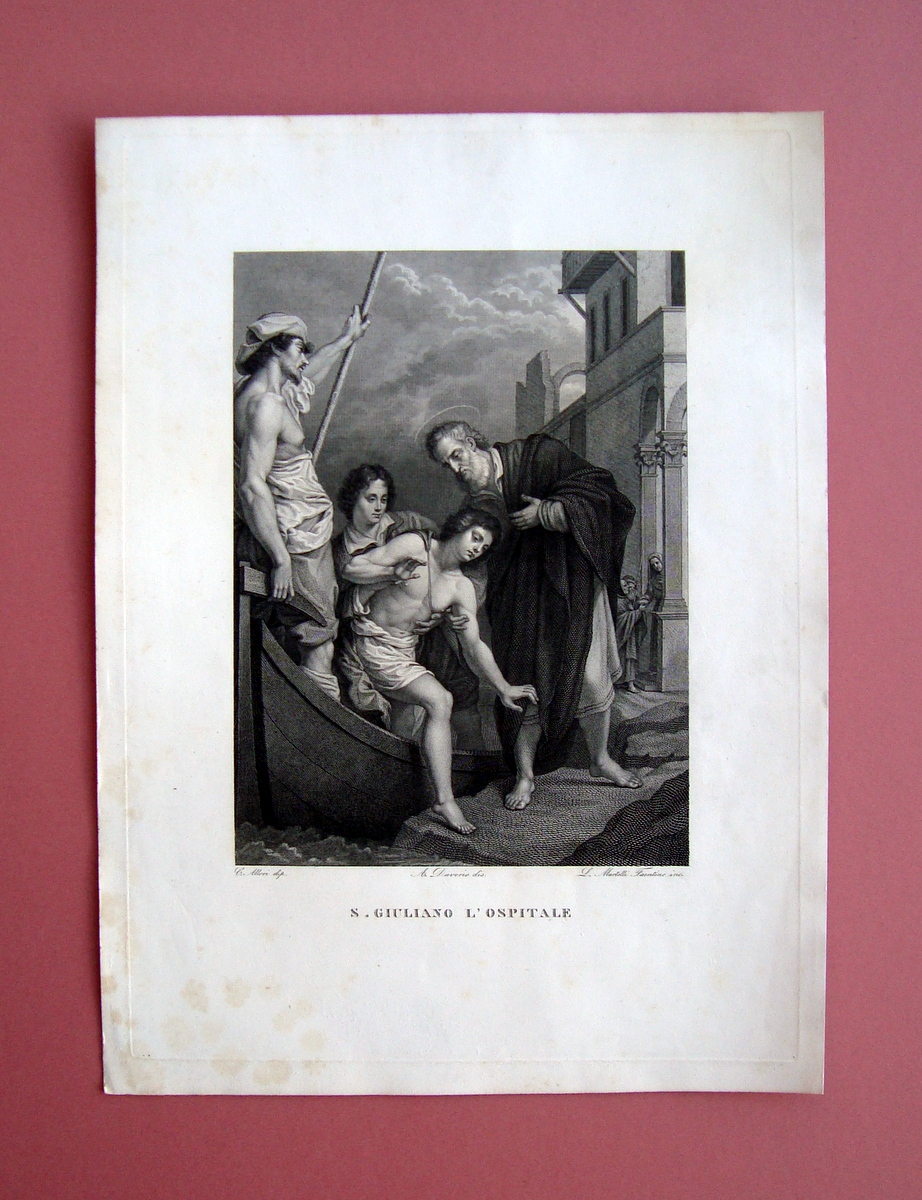 Incisione rame S.Giuliano L'Ospitale Galleria Pitti Firenze 1842