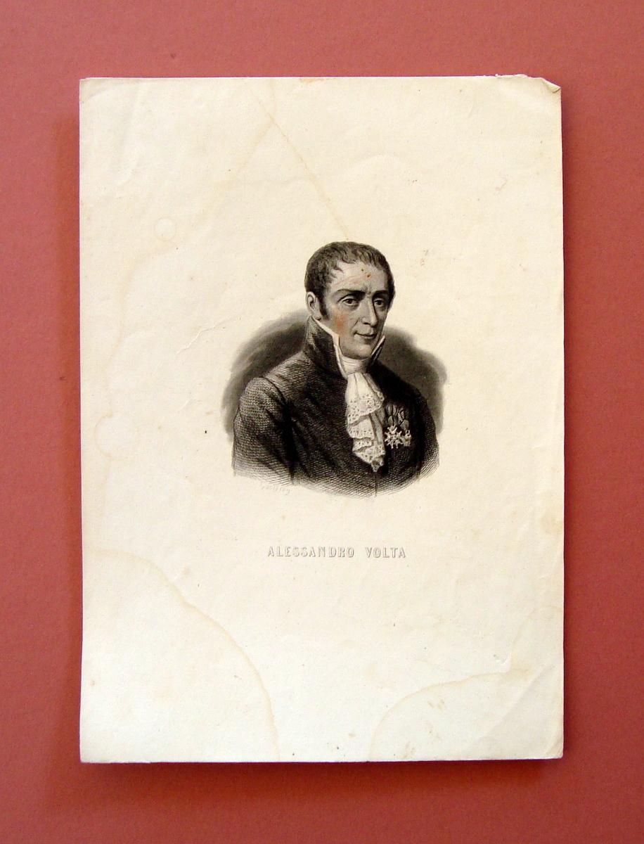 Incisione su rame Alessandro Volta prima met‡ Ottocento