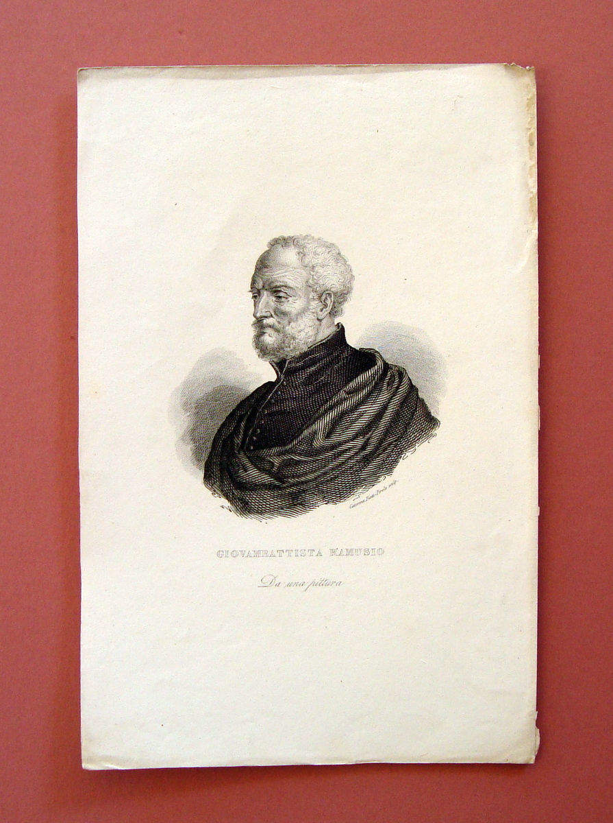 Incisione su rame Giovambattista Ramusio i prima met‡ Ottocento