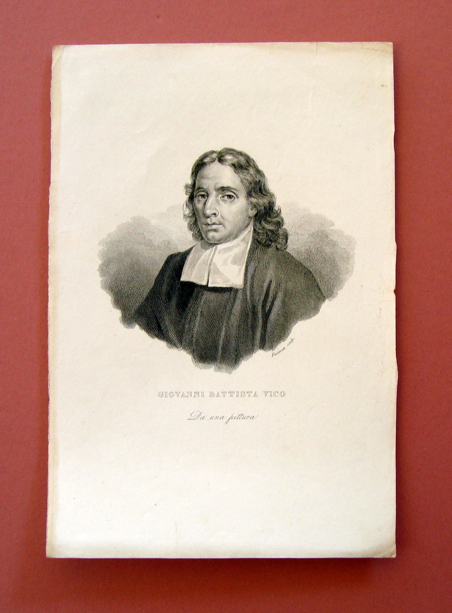 Incisione su rame Giovanni Battista Vico prima met‡ Ottocento