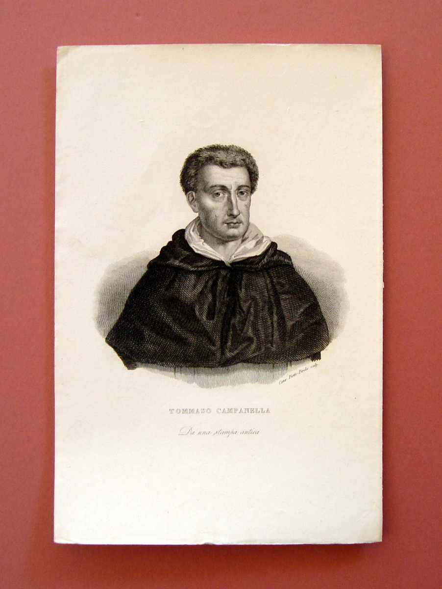 Incisione su rame Tommaso Campanella prima met‡ Ottocento