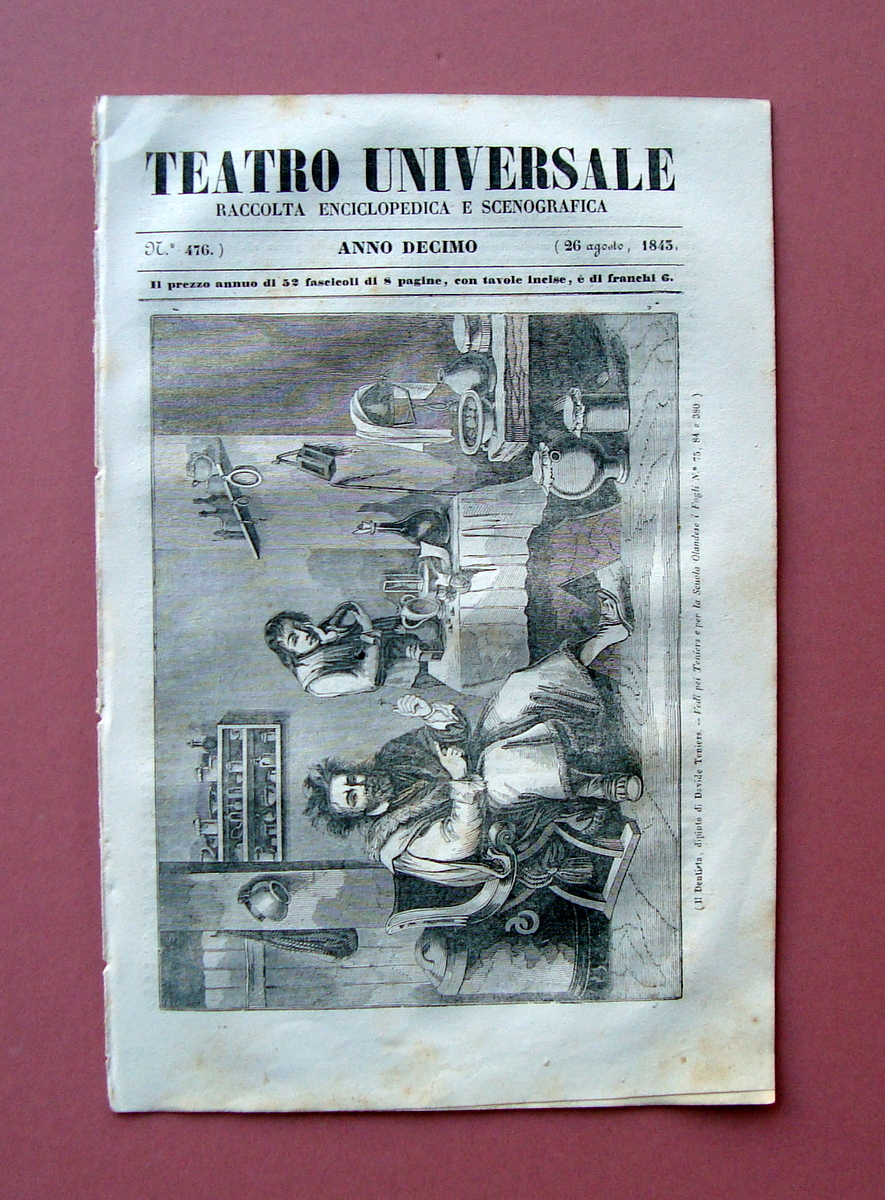 Incisione Teniers Il Dentista Teatro Universale Anno Decimo n 476 …