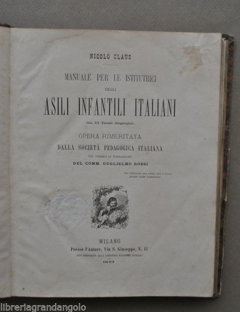 Infanzia Puericoltura Pedagogia Claus Manuale Istruttrici Asili Infantili 1873