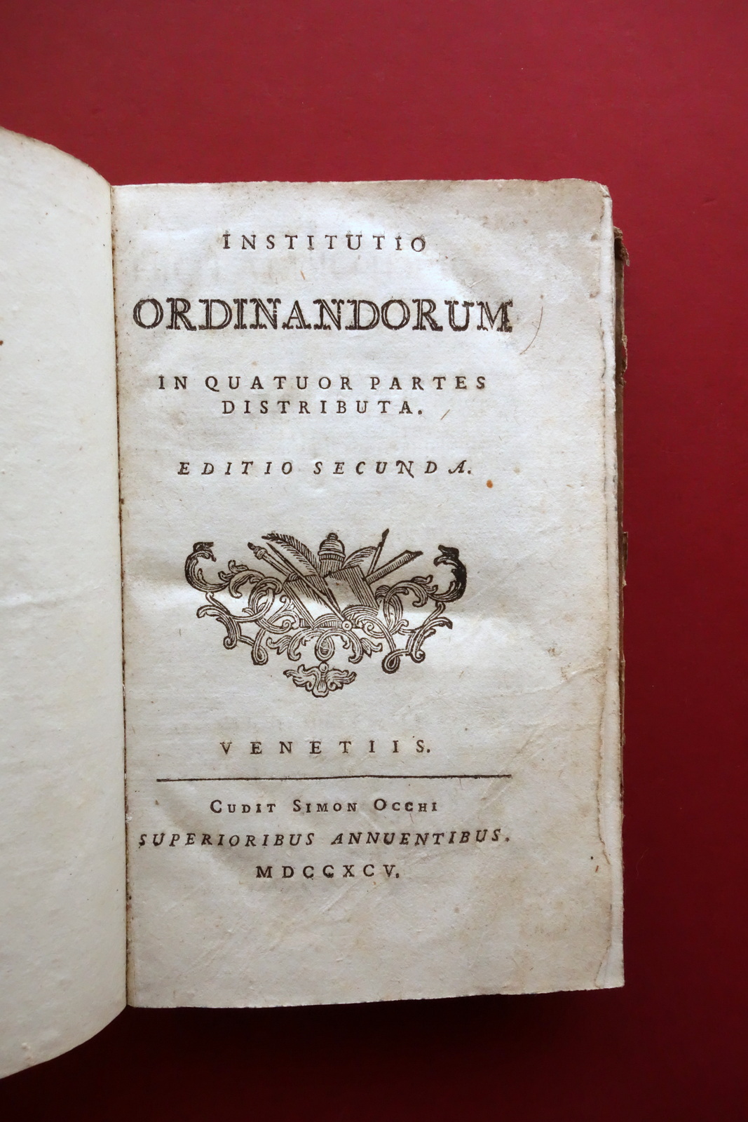 Institutio Ordinandorum Rubricae Generales Missalis Occhi Venezia 1795