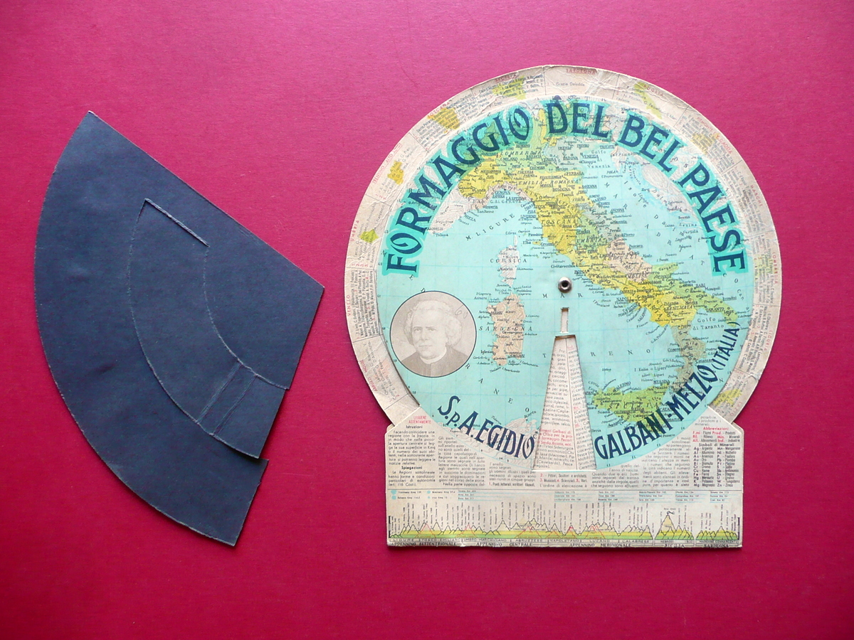 Italia Cartina Politica Fisica Risorse Industrie Sagomata Pubblicitaria Galbani