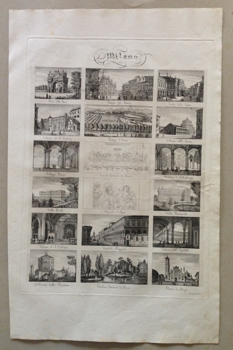 ITALIA IN MINIATURA NAPOLI MARSIGLI 1839 INCISIONE RAME MILANO S. …