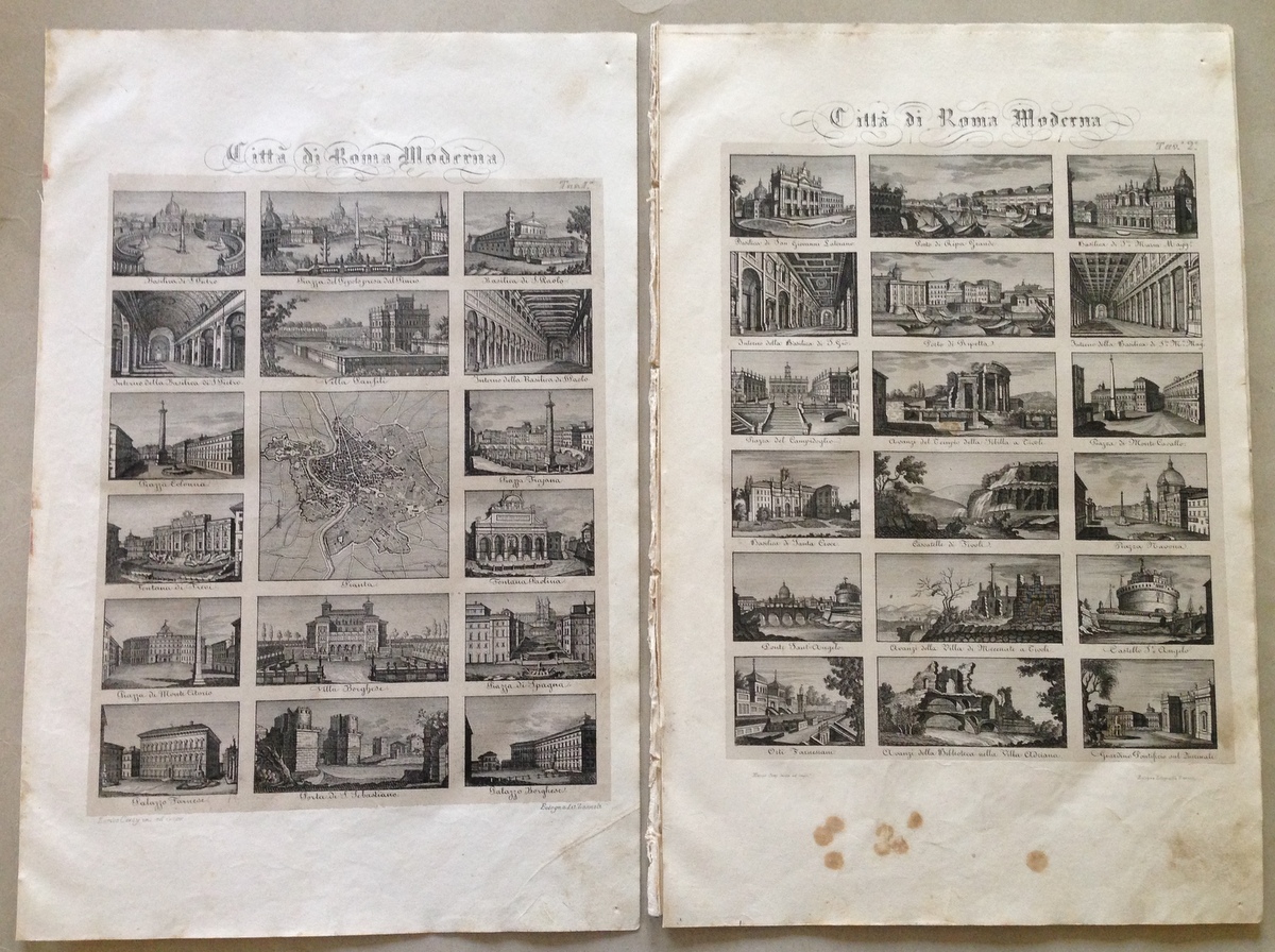 ITALIA IN MINIATURA NAPOLI MARSIGLI 1839 INCISIONE RAME ROMA MODERNA …