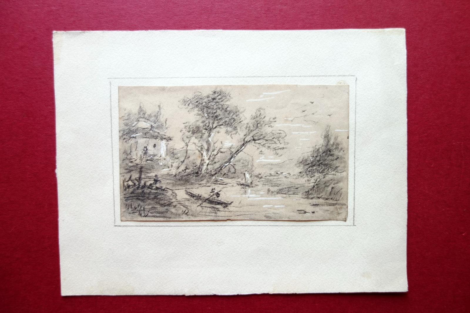 Jules de Fer Disegno Veduta Paesaggio Tecnica Mista Originale Met‡ …