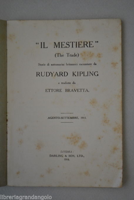 Kipling Mestiere Tales of the Trade Storie Sottomarini Britannici Baltico …