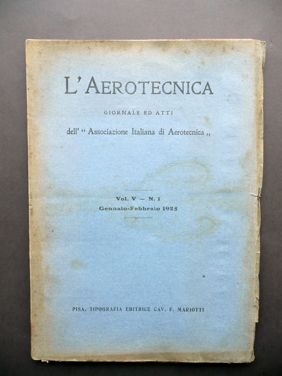 L'Aerotecnica Giornale e Atti Associazione Italiana Vol. V N. 1 …